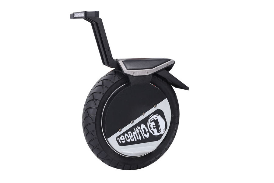 Yellow selfbalancing electric seated unicycle with handlebars w 500W