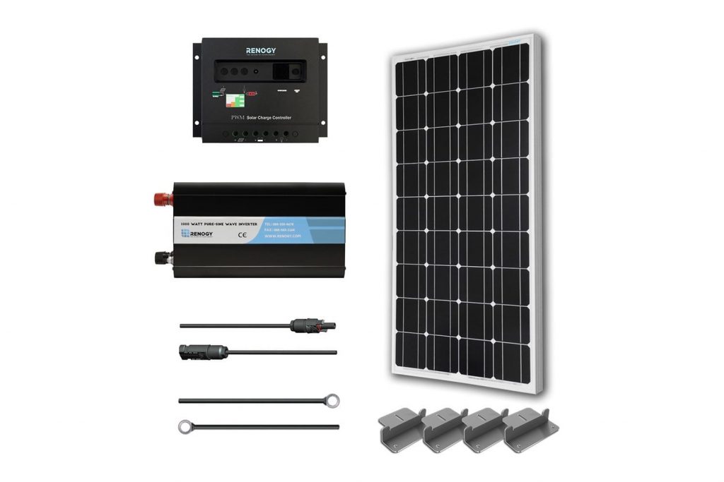 Renogy 100 Watt 12 Volt Monocrystalline Solar Complete Kit Gearscoot 6694