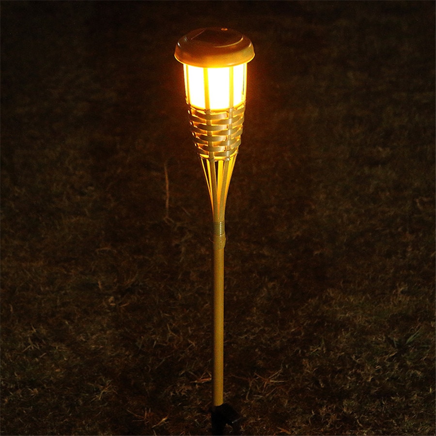 Beiaidi 10pcs Solar Spike Spotlight Lamps Handmade Bamboo Tiki Beiaidi 10pcs Solar Spike Spotlight Lamps Handmade Bamboo Tiki Torches Light Outdoor