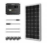 Renogy 100W Watts 12V Monocrystalline Solar Panel Off Grid Kit for RV Boat